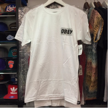 BEETLE OBEY BRICK WALL TEE 磚牆 全白 黑字 白字 LOGO 短T OB-420 S