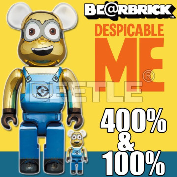 BEETLE BE@RBRICK DAVE MINIONS 神偷奶爸 電鍍 小小兵 庫柏力克熊 100 400%