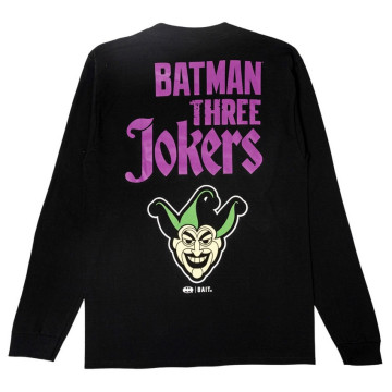 BEETLE BAIT BATMAN THREE JOKERS LOGO 蝙蝠俠 小丑 薄長袖 TEE 黑色