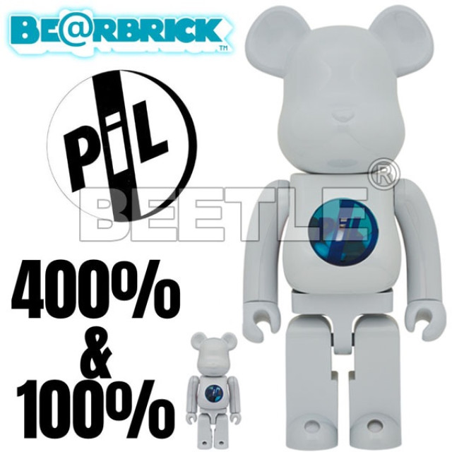 BEETLE BE@RBRICK PIL 藥丸 PUBLIC IMAGE LTD 庫柏力克熊 白 100 400%