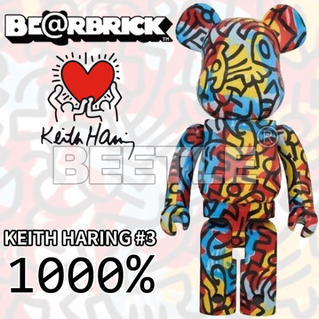BEETLE BE@RBRICK KEITH HARING #3 DCON 凱斯哈林 塗鴉 庫柏力克熊 1000%