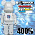 BEETLE BE@RBRICK MEDICOM 白 電鍍 @ 1ST MODEL WHITE CHROME 400%
