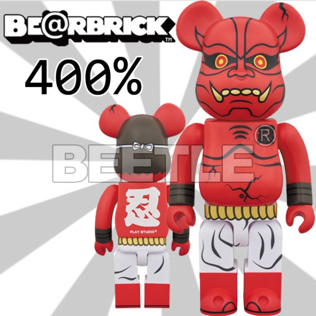 BEETLE BE@RBRICK 1/6 赤鬼忍 AKAONI SHINOBU 紅鬼 赤鬼 庫柏力克熊 400%