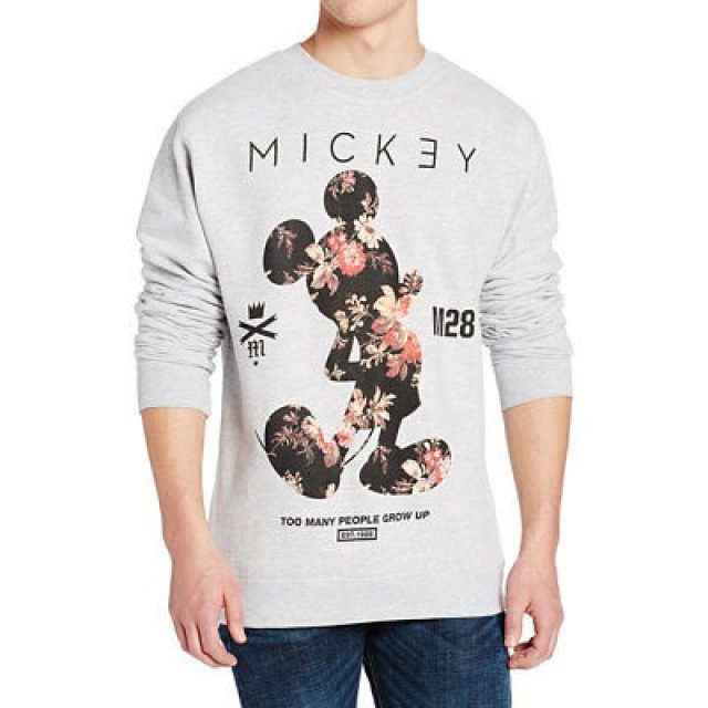 BEETLE NEFF MICKEY MOUSE CREWNECK 米老鼠 米奇 碎花 灰色 大學TEE
