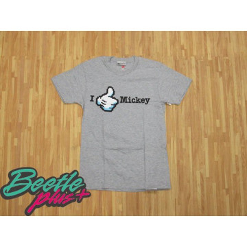 BEETLE DISNEY PARK 迪士尼樂園 米奇 MICKEY 手按讚 灰 短TEE