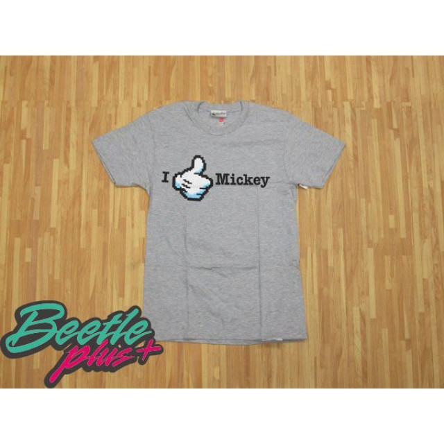 BEETLE DISNEY PARK 迪士尼樂園 米奇 MICKEY 手按讚 灰 短TEE