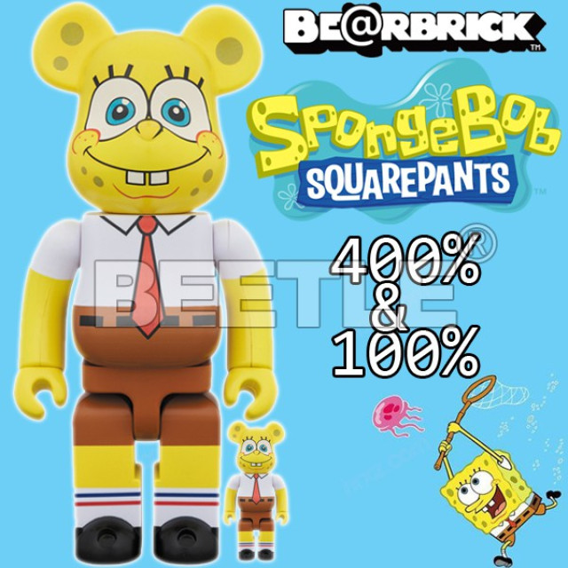 BEETLE BE@RBRICK BEARBRICK SPONGEBOB 海綿寶寶 庫柏力克熊 100% 400%