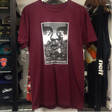 BEETLE OBEY NIGHTWATCH ICON FACE 人臉 LOGO 夜巡 酒紅 灰 短T TEE S