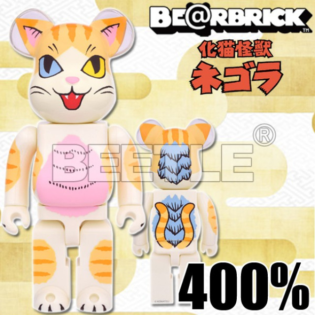 BEETLE BE@RBRICK 化貓怪獸 小夏貓 花貓 喵吉拉 BEARBRICK 庫柏力克熊 400%
