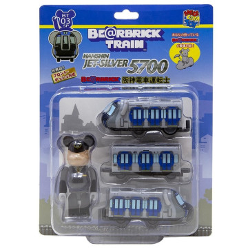 BEETLE BE@RBRICK TRAIN 阪神 JET SILVER 5700 電車 HANSHIN 小車 100%
