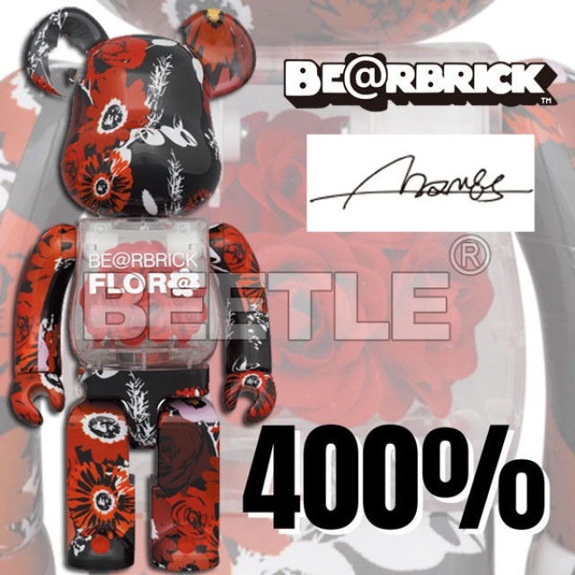 BEETLE BE@RBRICK FLOR@ 肚中花 玫瑰 永生花 庫柏力克熊 BEARBRICK 400%
