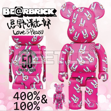 BEETLE BE@RBRICK 忌野清志郎 50TH  50周年紀念 庫柏力克熊 BEARBRICK 100 400%
