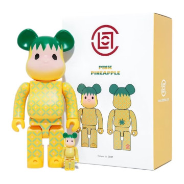 BEETLE BE@RBRICK CLOT 鳳梨 PINK PINEAPPLE MEDICOM 100% 400%