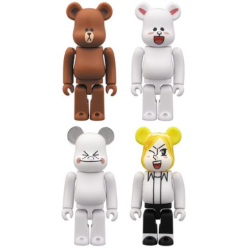 BEETLE BE@RBRICK LINE FRIENDS 熊大 兔兔 饅頭人 詹姆士 吊卡 庫柏力克熊 4入 100%