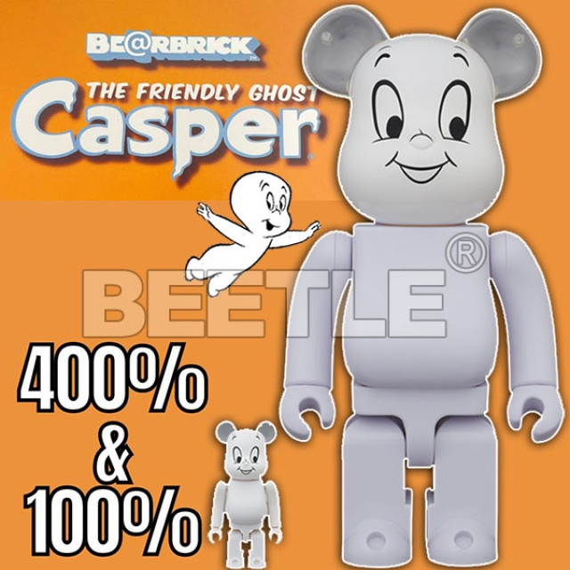 BEETLE BE@RBRICK CASPER 鬼馬小精靈 白色 電影 庫柏力克熊 100% 400%