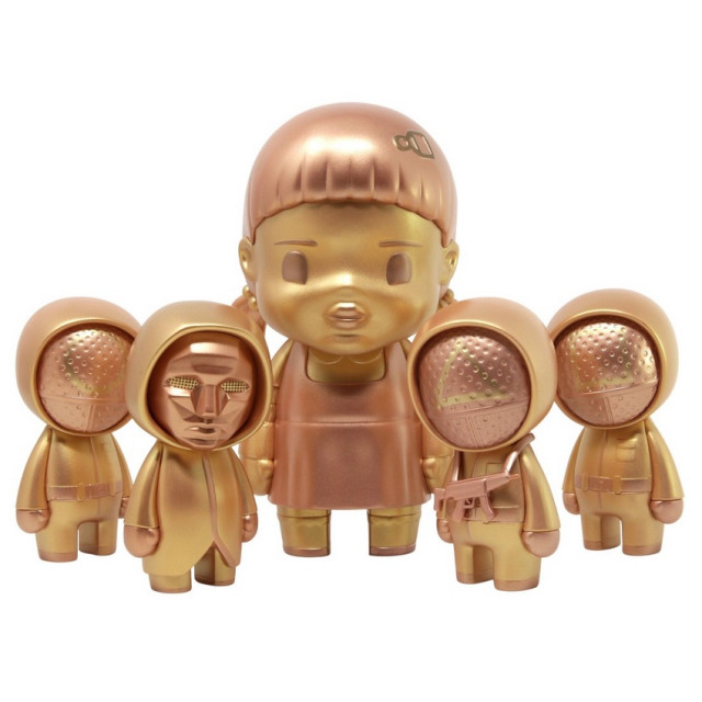 BEETLE KOKIES X BAIT X SQUID GAME 魷魚遊戲 一套 五款 公仔 金色 限量 展場限定