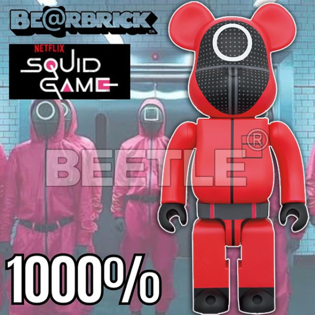 BEETLE BE@RBRICK 魷魚遊戲 SQUID GAME GUARD 紅衣人 圓形 庫伯力克熊 1000%