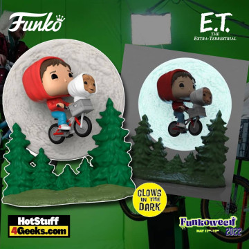 BEETLE FUNKO POP ET ELLIOT AND E.T. FLYING 腳踏車 月球 場景組 夜光 外星人