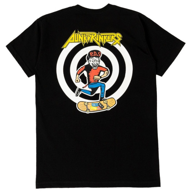 BEETLE BAIT PUNK DRUNKERS SKATEBOARD PDS 鷹の爪 聯名 短T 短袖 黑色 TEE