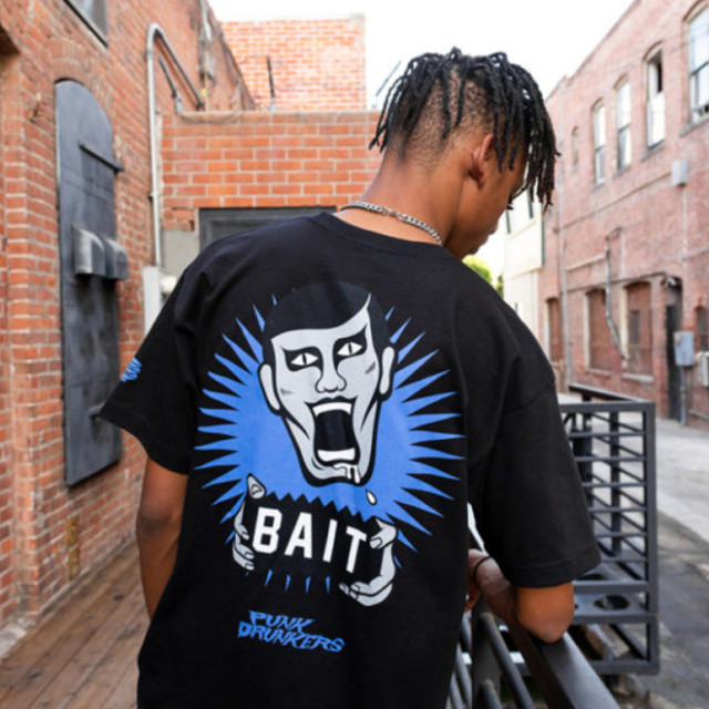 BEETLE BAIT PUNK DRUNKERS LOGO PDS 鷹の爪 聯名 短T 短袖 黑色 TEE