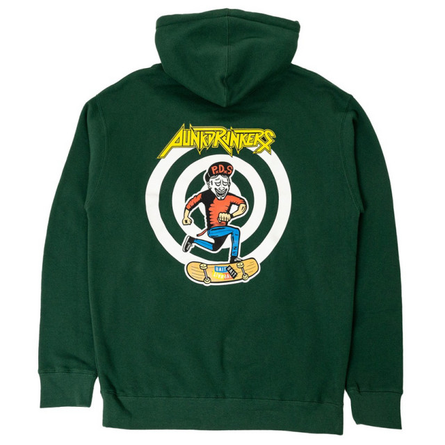 BEETLE BAIT PUNK DRUNKERS SKATEBOARD PDS 鷹の爪 聯名 帽T HOODY 墨綠