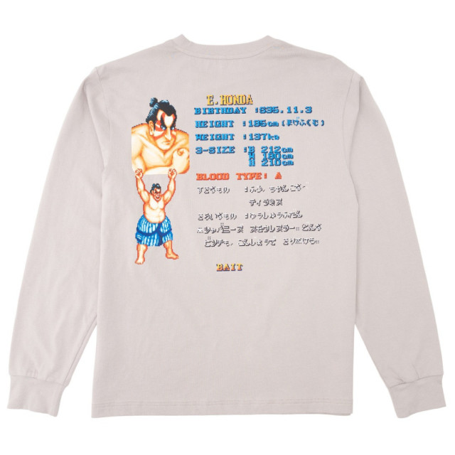 BEETLE BAIT 快打旋風 本田 E.HONDA STREET FIGHTER 薄長袖 TEE 灰色