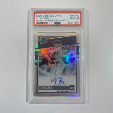 PANINI DONRUSS OPTIC HOLO RC 張育成 MLB 卡面簽 AUTO PSA 10 親筆簽名