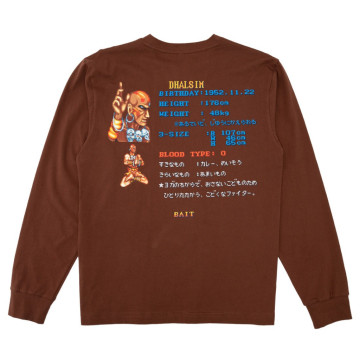 BEETLE BAIT 快打旋風 達爾西姆 STREET FIGHTER 薄長袖 TEE DHALSIM 咖啡色