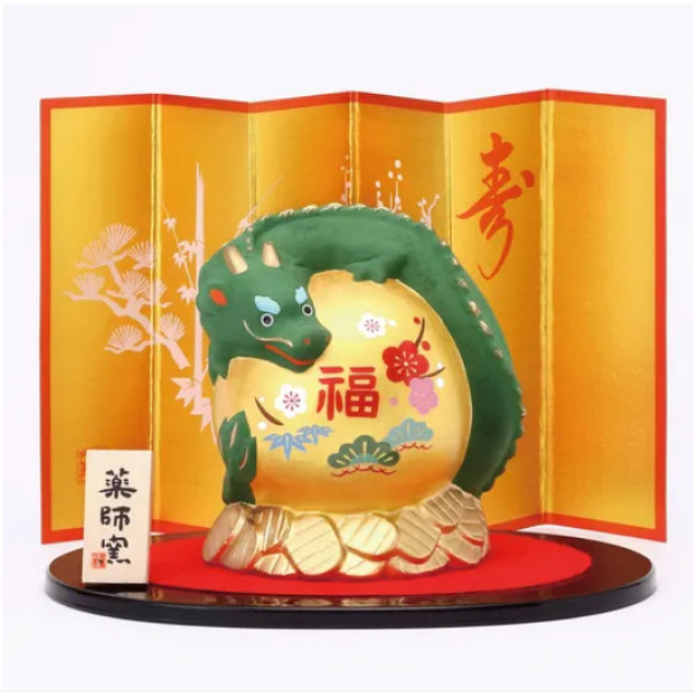 BEETLE 2024年 薬師窯 招福干支 辰 龍 招福 錦彩招福辰 宝珠 寶珠 運氣上升 開運 招財 陶製品 裝飾