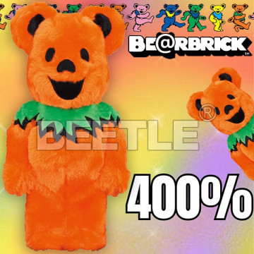BEETLE BE＠RBRICK 跳舞熊 死之華 絨毛 DEAD DANCING BEARS 橘色 400%