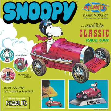 BEETLE ATLANTIS 史努比 SNOOPY 復古 賽車 可動 RACE CAR SNAP MODEL KIT
