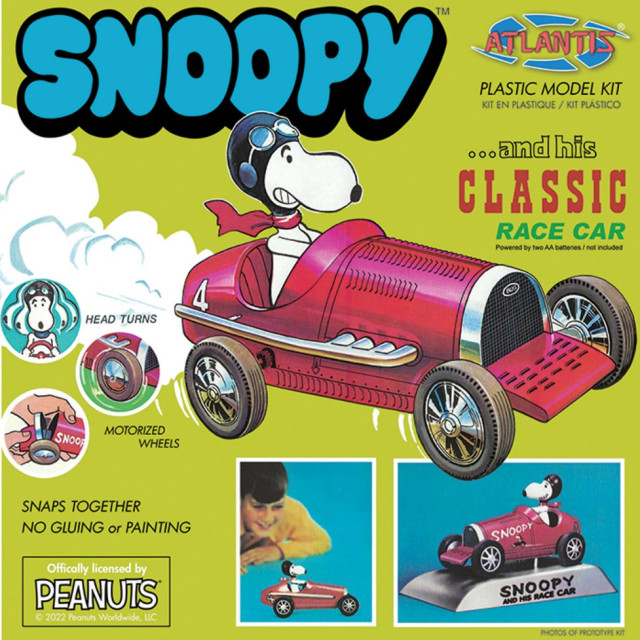 BEETLE ATLANTIS 史努比 SNOOPY 復古 賽車 可動 RACE CAR SNAP MODEL KIT