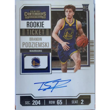 23-24 PANINI BRANDIN PODZIEMSKI RC AUTO 球票 卡面簽 勇士 CONTENDERS