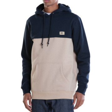 特價 BEETLE OBEY WEST HOODIE LOGO 小車標 雙色 拼接 深藍 卡其 帽TEE 帽T