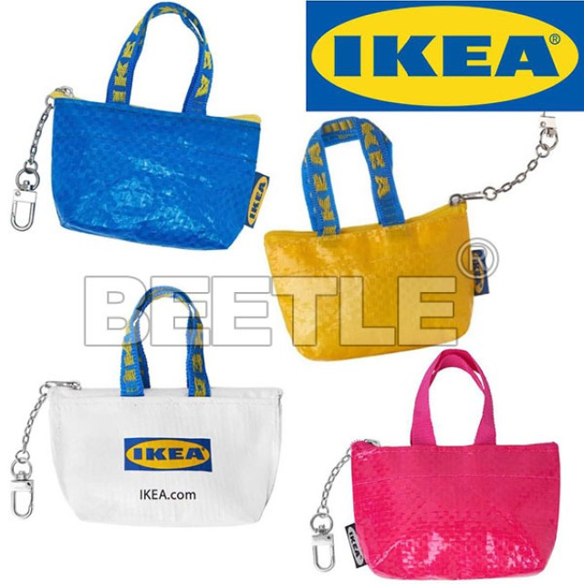 BEETLE IKEA 日本 正版 宜家家居 購物袋 限定 防水 迷你 零錢包 鑰匙圈 可掛後背包 KNOLIG