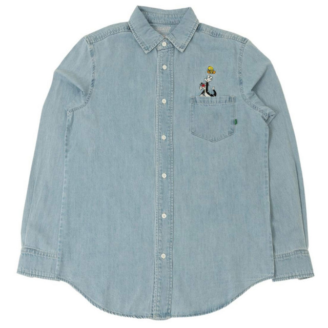 BEETLE BAIT LOONEY TUNES 樂一通 牛仔 襯衫 美版 DENIM EMBROIDERY SHIRT