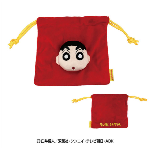BEETLE 日本正版 蠟筆小新 野原新之助 束口袋 零錢包 耳機袋 小包 小袋子 絨毛