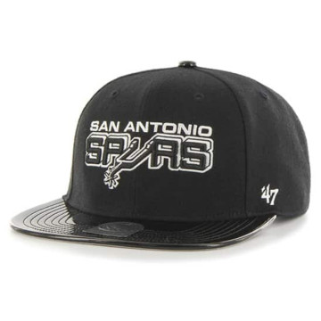 BEETLE 47 BRAND NBA SAN ANTONIO SPURS 馬刺 LOGO 斑馬 全黑 漆皮 後扣棒球帽