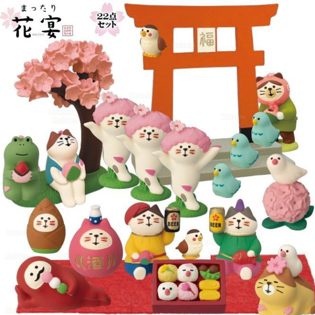 BEETLE DECOLE CONCOMBRE 花宴 貓咪 不倒翁 啤酒 春天賞櫻花 新年 公仔 擺飾 小擺設 日本正版