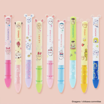 BEETLE 吉伊卡哇 CHIIKAWA 日本正版 原子筆 雙色原子筆 MIMIペン 烏薩奇 古本屋 小桃 栗子 龍蝦