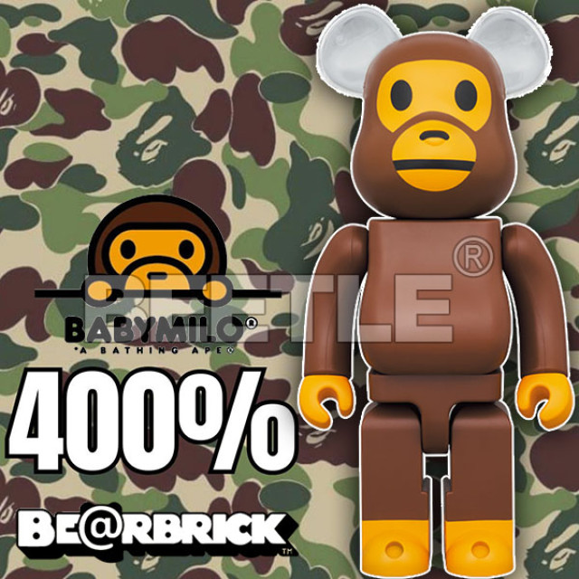 BEETLE BE@RBRICK BABY MILO BAPE EAR CLEAR 猴子 APE 庫柏力克熊 400%