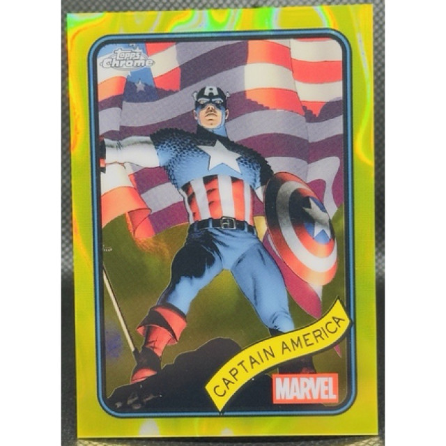 2025 TOPPS CHROME MARVEL 美國隊長 CAPTAIN AMERICA YELLOW LAVA