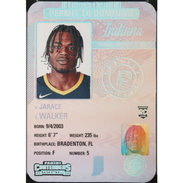 PANINI 2023 CONTENDERS JARACE WALKER RC PERMIT TO DOMINATE