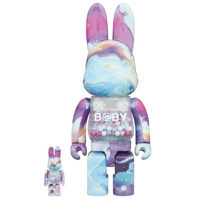 BEETLE 千秋 紫色大理石 兔耳 MY FIRST BE@RBRICK B@BY MARBLE 100% 400%