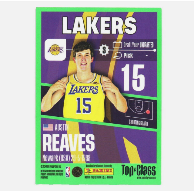 2023-24 PANINI NBA TOP CLASS LA LAKERS AUSTIN REAVES 湖人 球員卡