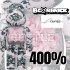 BEETLE BE@RBRICK FLOR@ 玫瑰 肚中花 永生花 粉色 庫柏力克熊 PINK ROSE 400%