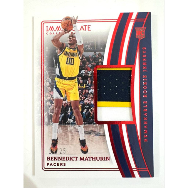 22-23 PANINI IMMACULATE 小國寶 BENNEDICT MATHURIN RC 溜馬 球衣卡 球員卡