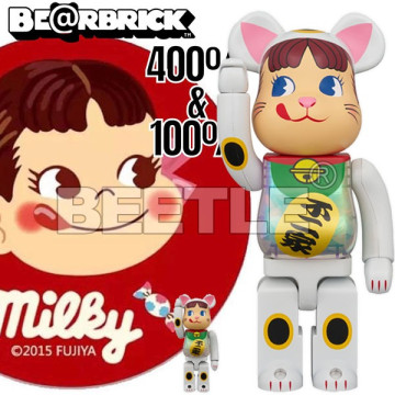 BEETLE BE＠RBRICK 招財貓 不二家 奶妹 牛奶妹 夜光 蓄光 糖果 PEKO 100% 400%