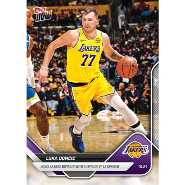 2025-26 NBA TOPPS NOW LUKA DONCIC 盧卡 唐西奇 湖人 LAKERS 開幕戰 43分