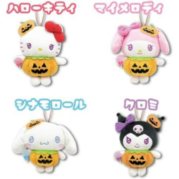 BEETLE 萬聖節系列 庫洛米 酷洛米 美樂蒂 南瓜 吊飾 絨毛 娃娃 可收納小物 包包掛飾 日本正版 三麗鷗